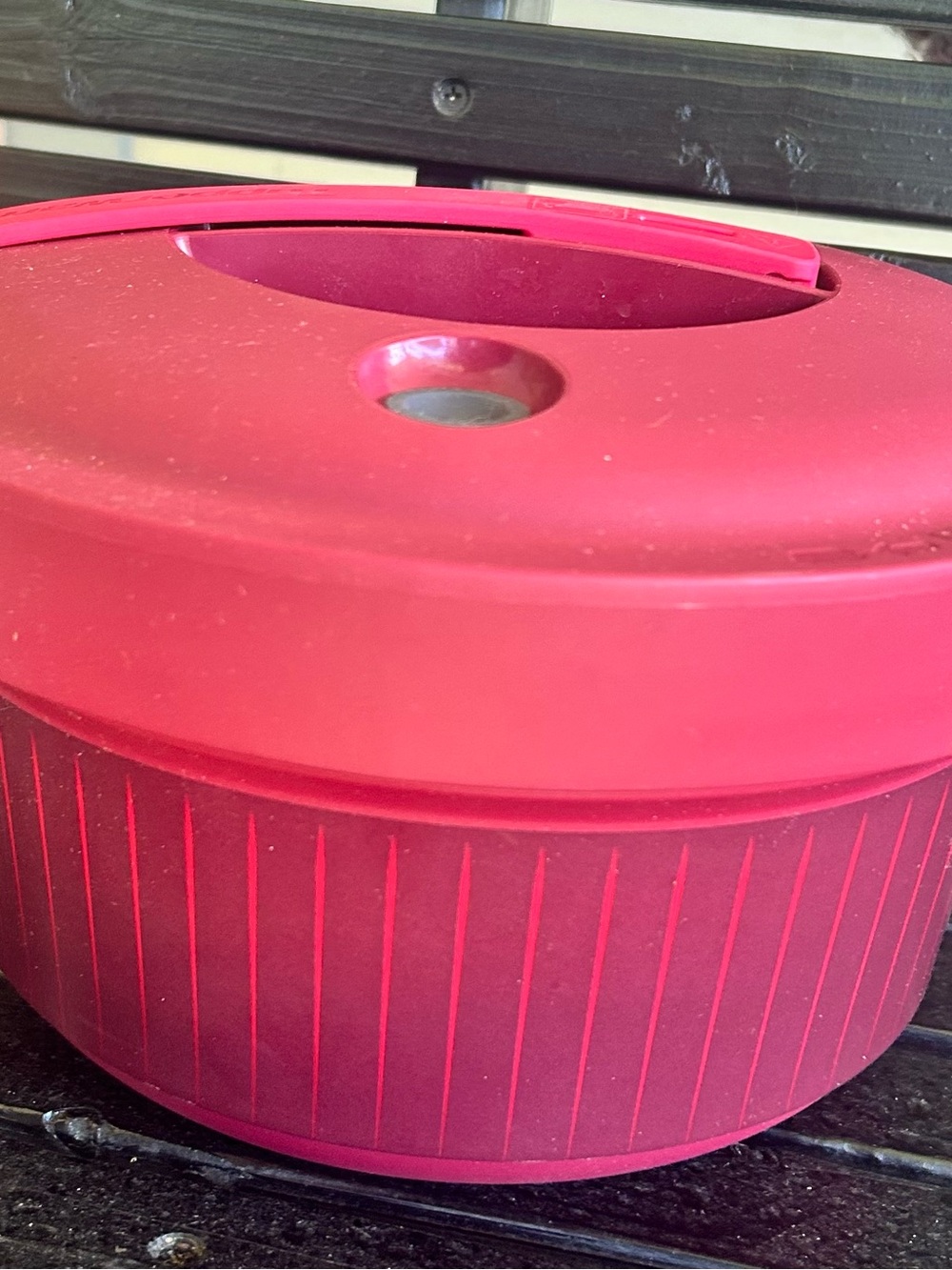 Tupperware Red microwave pressure cooker with lid